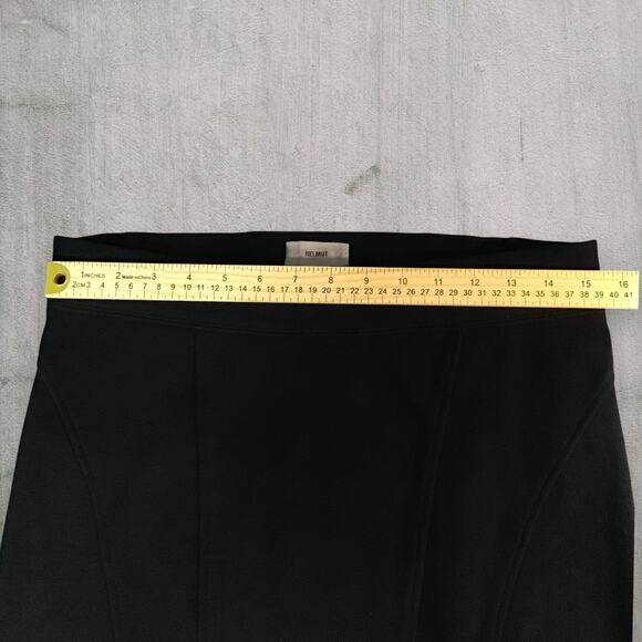 Helmut Black Structured Ponte Mini Skirt L Minimalist Modern Capsule Wardrobe - Picture 3 of 6